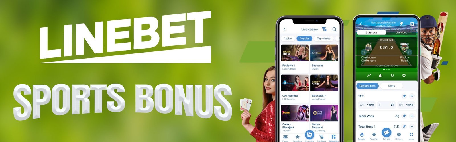 Sports and live betting banner
